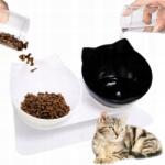  Dupla Macskatál Állványon 2x400ml Kutyatartóval (PODWÓJNA MISKA DLA KOTA PSA NA STOJAKU 2W1)