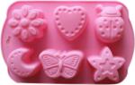 Senzi Cosmetics Szilikon Sütőforma 6x Keksz Pillangó Szív Csillag MF-403 (MF-403)