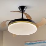 Schuller Valencia Lustra LED cu Ventilator si telecomanda, lame retractabile Vento negru/auriu (SV-168360)