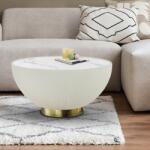 Schuller Valencia Masuta de cafea design modern Candy alb/alama 71cm (SV-745529) Masa de cafea