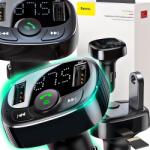 Baseus Fm Bluetooth Adó-vevő Autós Töltő MP3 2x Usb Sd/ Tf 3.4A (CCTM-01)