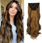  Szintetikus Haj Hajhosszabbítás Fekete-barna Hajcsat Klipsz (5906358197162)