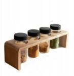 Homla Bambou bambusz fűszertartó szett állványon 4 db tégely 26x7, 5 cm Hom (206447)