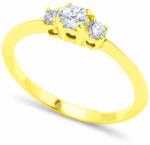 White & Black Labor hármas gyémánt eljegyzési gyűrű - arany (AU14041)