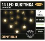 Bulinex Karácsonyfa lámpák Függöny Bulinex 14LED csillagok meleg fehér 3x Aa (5904955106082)