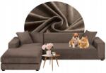 Ubieramy-meble Teljes Sarok Huzat Kanapé Kakaóbarna Velúr Rugalmas 3+3 személyes (22L(3+3))