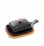 Homla Fincan porcelán vajtartó bambusz talppal fekete 22 cm Homla (219709)