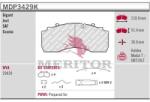 MERITOR set placute frana, frana disc MERITOR Brake Pad Kit MDP3429K (MDP3429K)