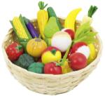 Goki Set Goki - Legume si fructe in cos, 16 piese, din lemn (51660) Bucatarie copii
