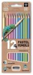 Ars Una háromszögletű színes ceruza hegyezővel pasztell - 12 db-os (5993120022685)