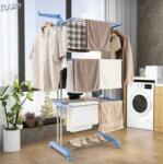 Razo Uscator Vertical Haine , Razo , Mobil si Pliabil Pentru Spatii Mici, 3 niveluri, Suport Umerase, Inaltime reglabilă 75-126 x64x170 , pana la 50 kg, Albastru (RZ-062)