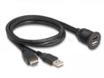 Delock HDMI-A kábel apa és A-típusú USB 2.0 apa - HDMI-A anya és A-típusú USB 2.0 anya 1m (DL87880) (DL87880)