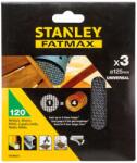 STANLEY STA39257-XJ Csiszolóháló, 125 mm, P120, 3 db (STA39257-XJ)