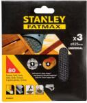 STANLEY STA39252-XJ Csiszolóháló, 125 mm, P80, 3 db (STA39252-XJ)
