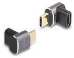 Delock USB Adapter 40 Gbps USB Type-C PD 3.0 100 W csatlakozódugóval - csatlakozóhüvellyel, ívelt 8K 60 Hz fém kompakt (DL60059) (DL60059)