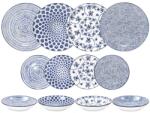 Ibili Armonia étkészlet, porcelán, 12 részes, kék (IB-691700A)