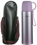 Rosberg Termosz tokkal Rosberg R52010FB, 0.5 l, Duplafalú vákuumszigetelés, Pohár fedél, Lila/rozsdamentes acél (R52010FB-purple)