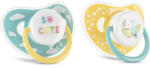 Lorelli Set 2 Suzete cu Capac Lorelli Silicon Moale Tetina Rotunda 6 Luni+ Yellow Blue (1022076 0001)