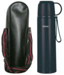 Rosberg Termosz tokkal Rosberg R52010FB, 0.5 l, Duplafalú vákuumszigetelés, Pohárként funkcionáló kupak, Fekete (R52010FB-black)