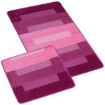 BELLATEX Bany Szett, téglalap mintás, 60×100 cm + 60×50 cm, rózsaszín-bordó (10185)