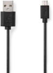 Nedis USB kábel | USB 2.0 | USB-A Dugasz | USB Micro-B Dugasz | 7.5 W | 480 Mbps | Nikkelezett | 1.00 m | Kerek | PVC | Fekete | Label (CCGL60501BK10)