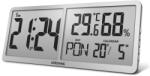 Eldonex ECL-1110-SL - Дигитален стенен часовник TimeCheck 4xAA, сребрист (TD0153)