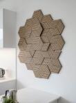 Coloana Panou riflaj decorativ, hexagonal - Set 4 Bucati - stejar natur (2100000066964)