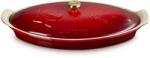 Le Creuset Tigaie pentru prăjire pentru pești HERITAGE 34 cm, CERISE, gresie, Le Creuset (LECR81065600100350)