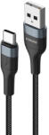 FONENG 2m USB - MicroUSB cipőfűző mintás összekötő kábel, Fekete (Foneng - X51)