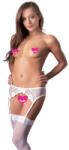 NO: XQSE Suspender Belt and Stockings 2340062 White S/M
