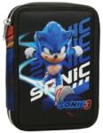 GIM Ученически несесер с пособия Gim - Sonic 3, The Hedgehog, с 2 ципа (334-86100)