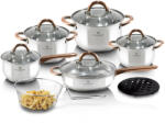 BLAUMANN Gourmet Line 13 részes rozsdamentes acél edénykészlet réz színű fogókkal (BL-3244)
