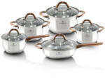 BLAUMANN Gourmet Line 10 részes rozsdamentes acél edénykészlet réz színű fogókkal (BL-3420)