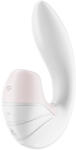 Satisfyer Léghullámos csiklóizgató és G-pont vibrátor, Satisfyer, Supernova, 14, 5 cm, fehér, 2 az 1-ben, 2 motoros, akkumulátoros, vízálló, bőrbarát