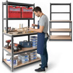 Humberg Fém polcos munkapad 180 x 100 x 60 cm Humberg HR-855 fekete (4855)