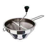 Inoxibar rozsdamentes zöldség/halpasszírozó, 24 x 12 cm, inox nyéllel, fényes, 3 cserélhető passzírozóval (52242)