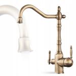  Háromutas konyhai csaptelep Celestia szűrőhöz sárgaréz Retro csaptelep Plus (Wylewka złota Perlator Wytrzymała 3w1 osmoza)