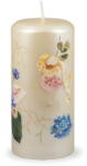 Unipar Бежова свещ , време на горене 73 h Flower Paradise - Unipar (Flower Paradise Ivory Pillar 70x150)