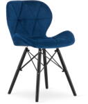 Klubfotel Étkezőszék Lago - kék bársony/fekete