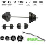 GazoFitness GazoFitness® Hardcore Készlet 67, 5 Kg ( Ajándék 120 cm hosszú Franciarúd) fekete