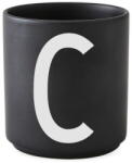 Design Letters Черна порцеланова чаша Alphabet C, 250 ml A-Z - Design Letters (10204000C)