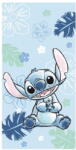 Jerry Fabrics Синя памучна детска кърпа 70x140 cm Lilo and Stitch "Ohana Blue" - Jerry Fabrics (24TW148)