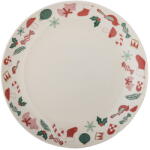 Bloomingville Кремава глинена чиния с коледен мотив за сервиране ø 28 cm Yule - Bloomingville (82062834)