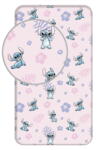 Jerry Fabrics Еластичен единичен памучен детски чаршаф 90x200 cm Lilo and Stitch - Jerry Fabrics (23FT413)