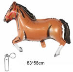  Fólia lufi, nagyforma, ló, sötét barna, 83*58 cm, csomagolt