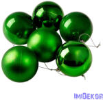  Karácsonyi gömb szett 6 db-os 8cm - Zöld