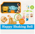  Happy Shaking Bell Zenélő forgó Plüss nyuszi és barátai, 3 figura, felhúzós - babybear