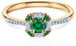SAVICKI Inel Rosavine: aur bicolor, smaralde, diamante - savicki - 6 063,00 RON