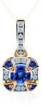 SAVICKI Pandantiv Rosavine: aur bicolor, safire albastre, diamante - savicki - 3 795,00 RON