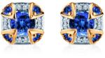 SAVICKI Cercei Rosavine: aur bicolor, safire albastre, diamante - savicki - 7 782,00 RON
